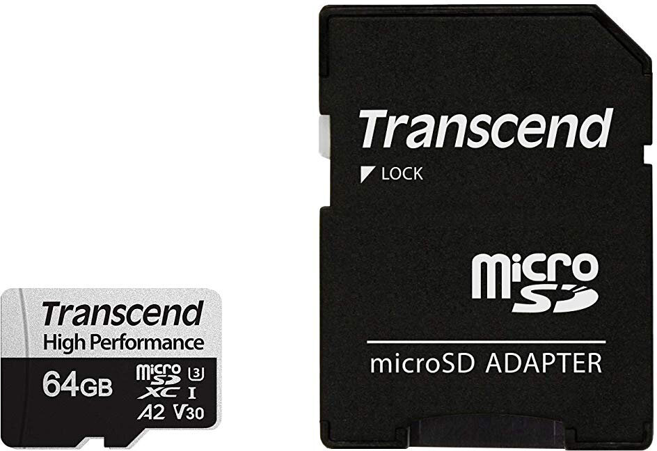 Карта памяти 64Gb MicroSD Transcend + адаптер (TS64GUSD330S)