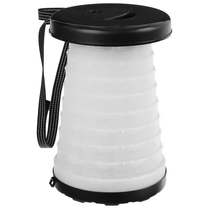 Табурет складной, походный, светодиодный (размер до 46 см высота), цвет черный