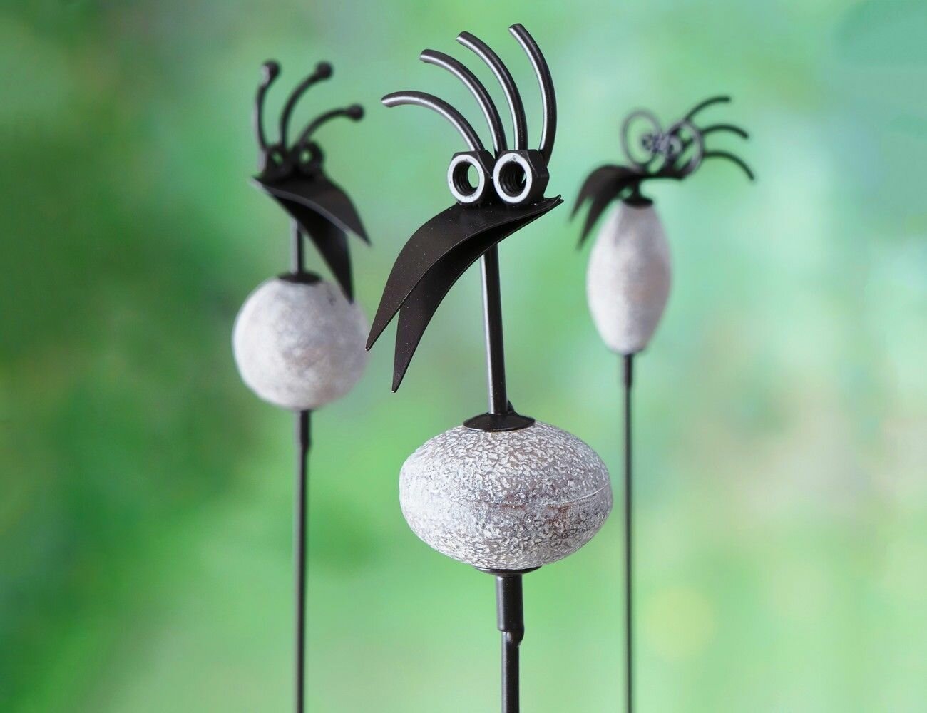 Штекер садовый "Птичка знайка - шарик", металлическая, серая, 100 см, Boltze - фотография № 3