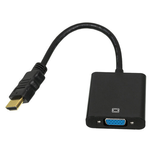 Адаптер HAMA H-54569, HDMI (m) - VGA (f) , 0.1м, GOLD, черный [00054569]