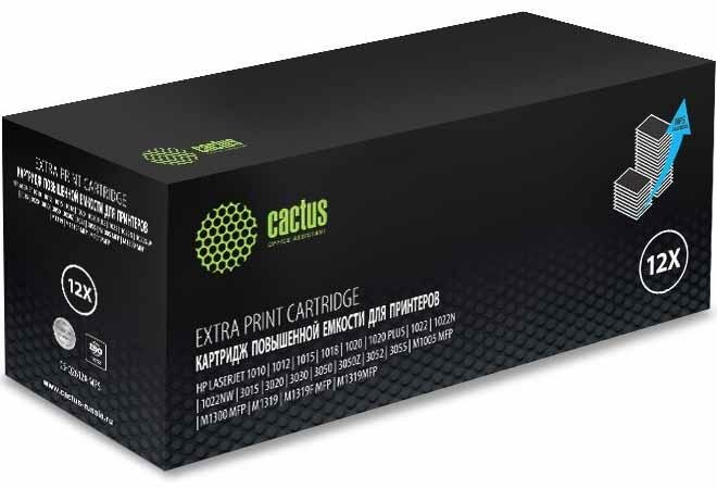 Тонер Картридж Cactus CS-Q2612X-MPS черный (3000стр.) для HP LJ 1010/1012/1015/1018/1020
