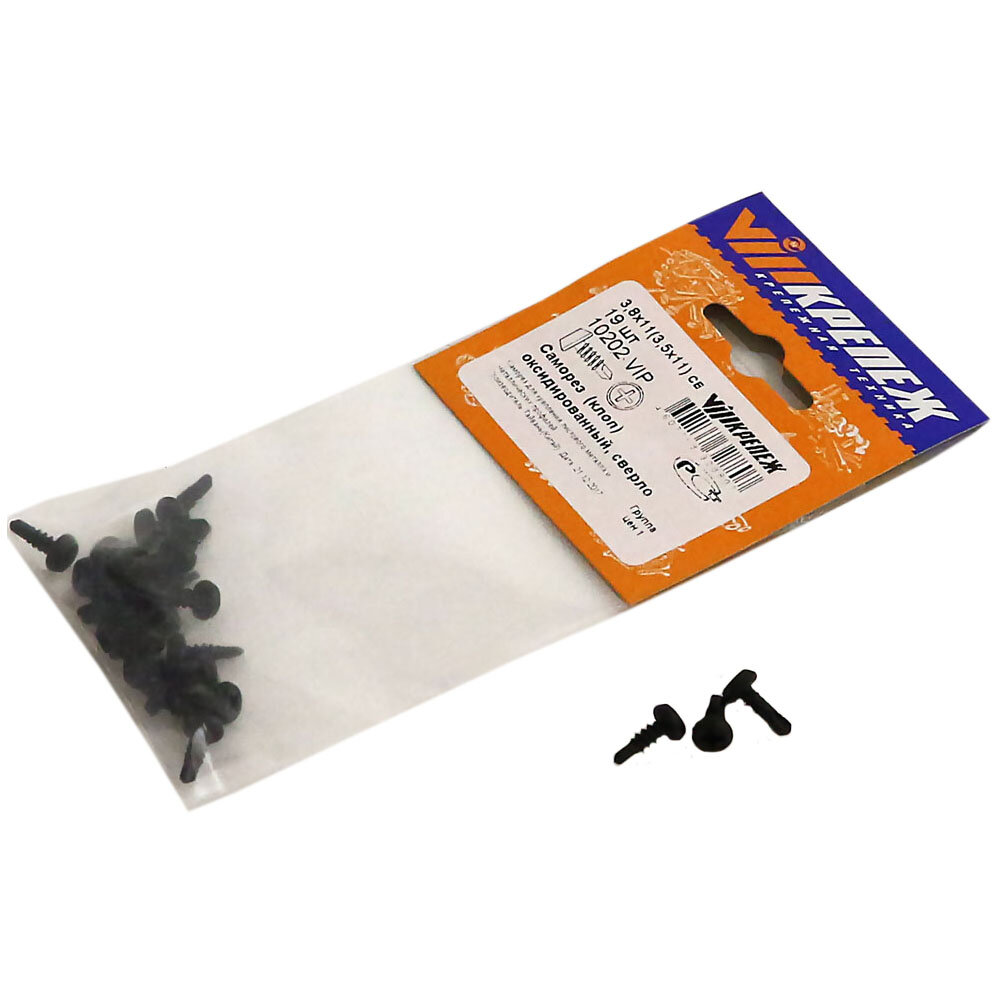 фото VIPкрепеж Клоп чёрный сверло 3,8/11 19шт 10202 VIP