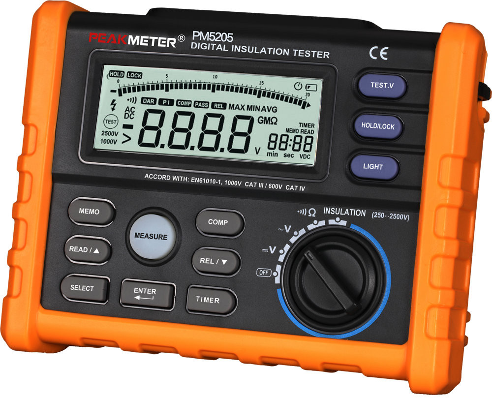 Измеритель сопротивления изоляции (мегаомметр) PeakMeter MS5205