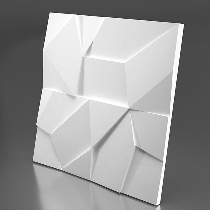 3D Рельефная стеновая панель из гипса ROCK 60х60см