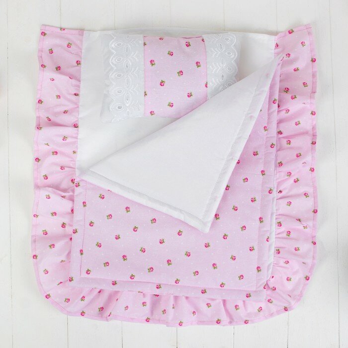 Постельное бельё для кукол «Розочки», простынь, одеяло, подушка