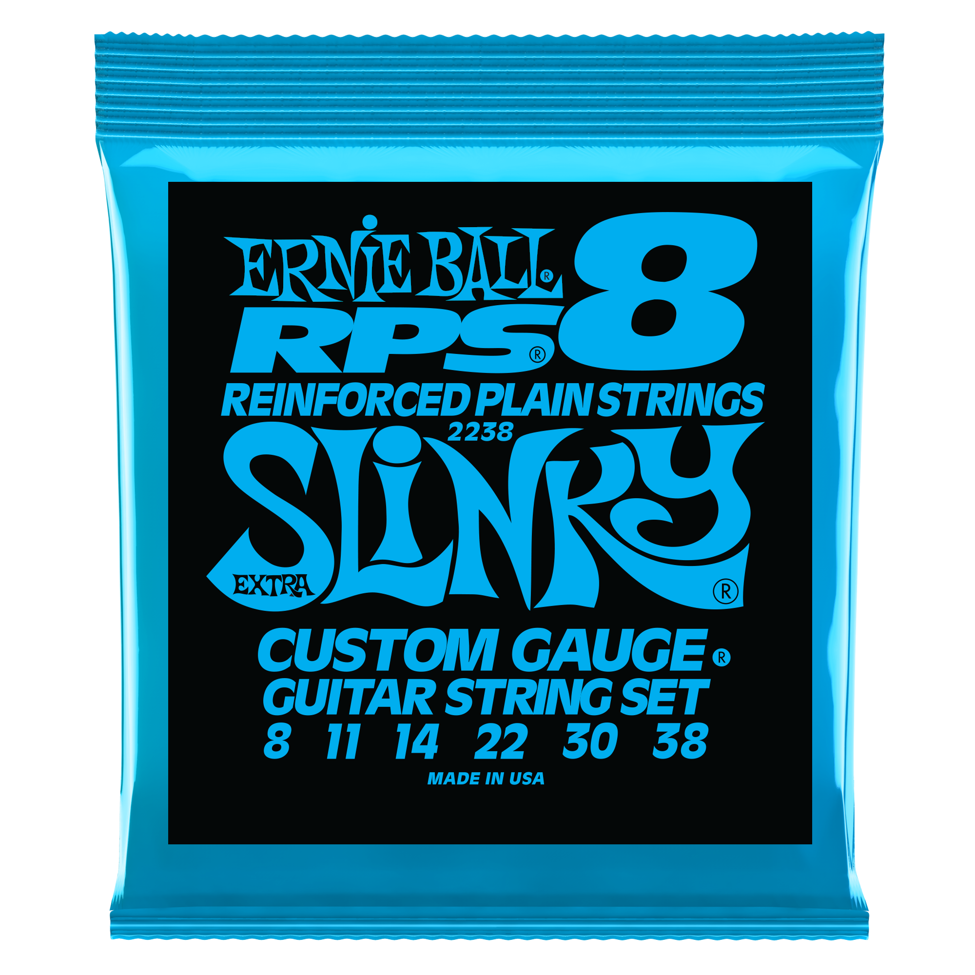 Струны для электрогитары ERNIE BALL 2238 RPS Nickel Wound Slinky Extra 8-38