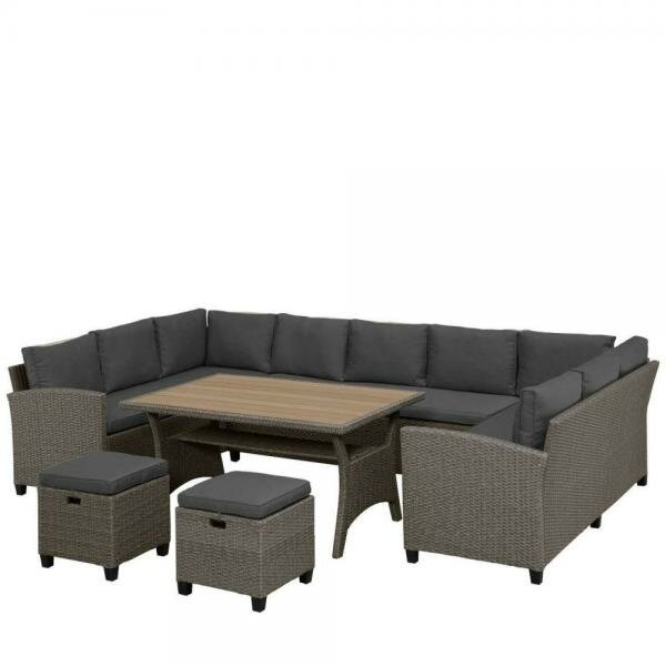 Комплект плетеной мебели Afina AFM-370A Dark Grey