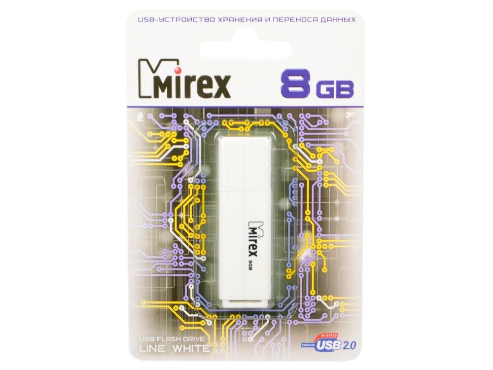 Флешка USB 8Gb Mirex Line 13600-FMULWH08 белый