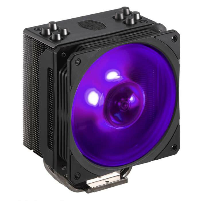 Кулер для процессора Cooler Master Hyper 212 RGB Black Edition (150W, 4-pin, 158.8mm, tower, Al/Cu, RGB, fans: 1x120mm/59CFM/30dBA/2000rpm, 2066/2011-v3/2011/1700/1366/1200/ 115x/AM4/AM3+/AM3/AM2+/AM2/FM2+/FM2/FM1)