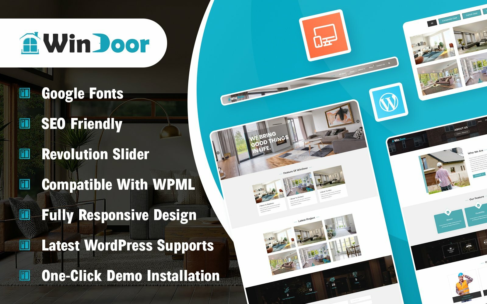 Шаблон Wordpress Windoor - Windows and Door Installation Тема WordPress