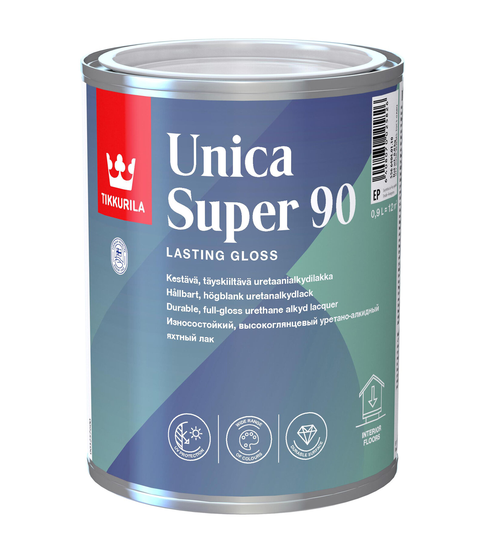 Tikkurila Unica Super 90,Износостойкий уретано-алкидный яхтный лак,0,9л