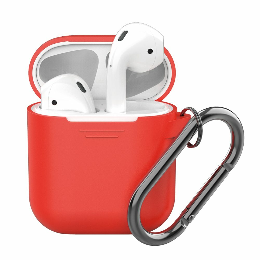 Силиконовый чехол Deppa для AirPods карабин red