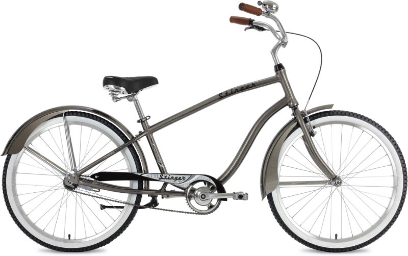 Велосипед 26 Stinger CRUISER M (ALU рама) (1-ск.) Серый (рама 18) GR1