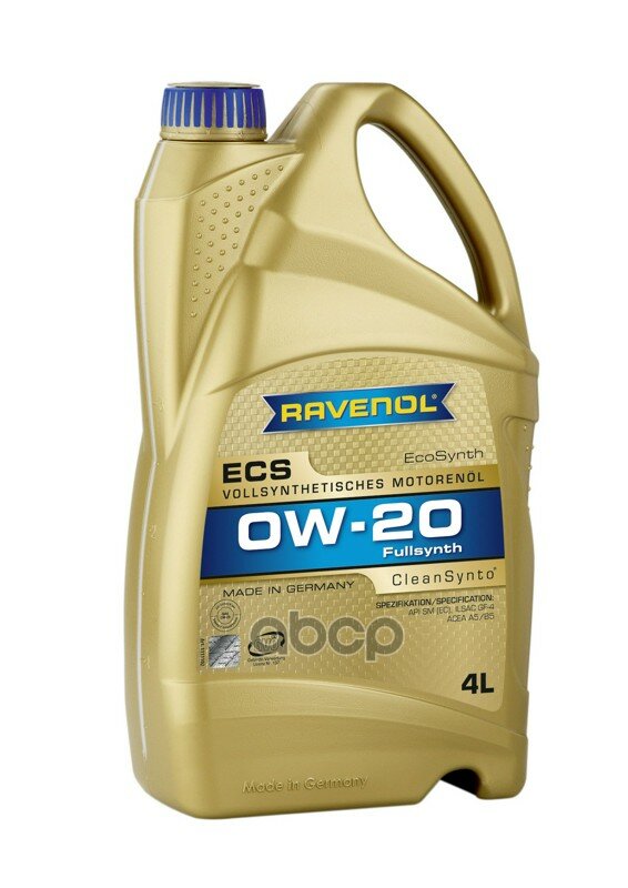 Ravenol^4014835718593 Масло Моторное Ravenol Ecs Ecosynth Sae 0w20 ( 4л) New Ravenol арт. 4014835718593