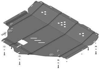 Защита двигателя,кпп suzuki sx4 v-1,6(13-)/vitara v-1,6(15-) (2 мм, сталь) motodor.02419