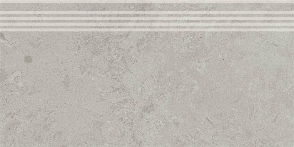 Плитка из керамогранита KERAMA MARAZZI DD205220R\GR Про Лаймстоун серый натуральный обрезной Ступень 30x60 (цена за штуку)