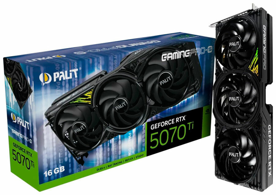 Видеокарта Palit GeForce RTX 5070 Ti 16GB GamingPro-S (NE7507T019T2-GB2031U)