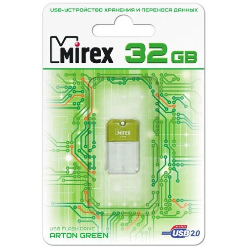 Флешка Mirex Arton Green 32 Гб usb 2.0 Flash Drive - зеленый