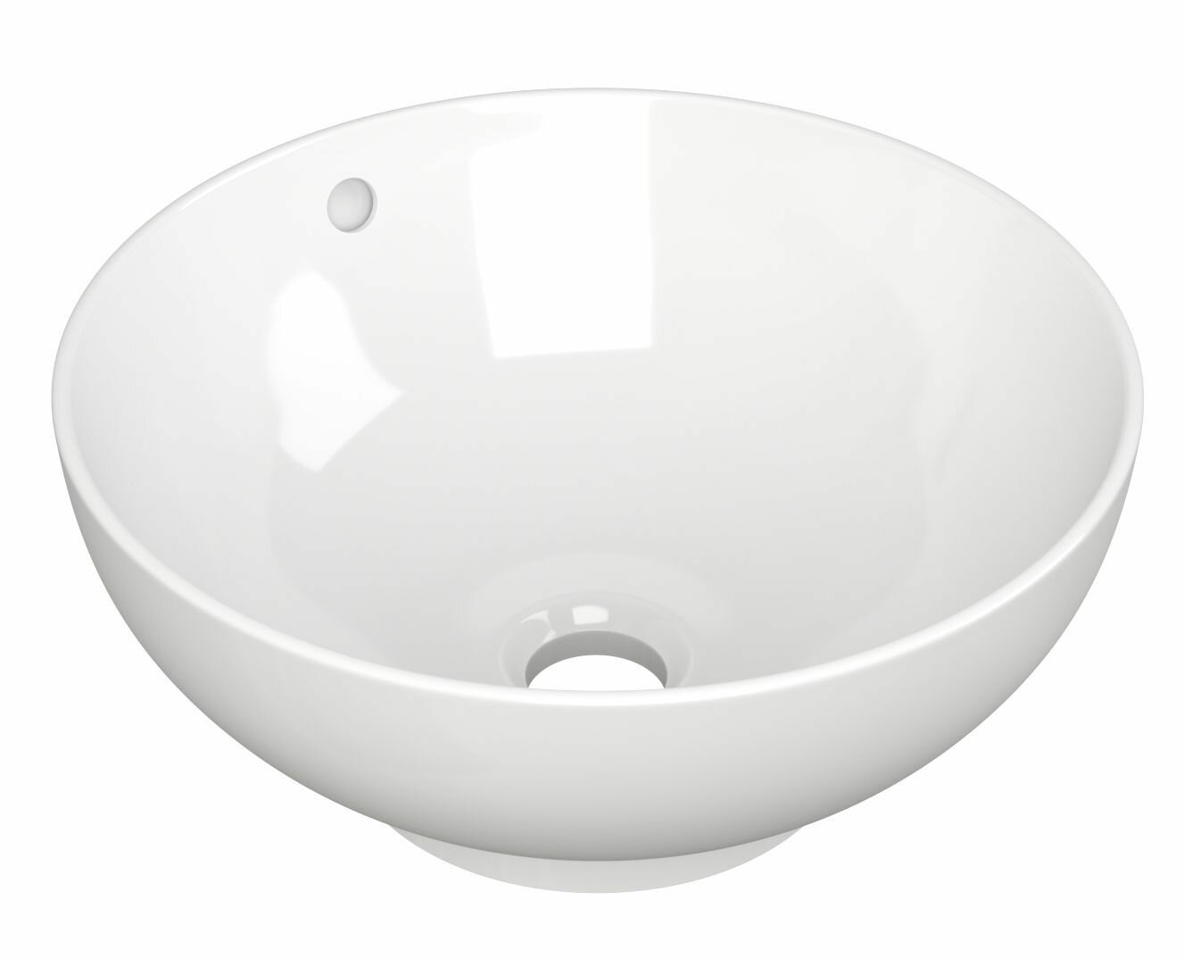 Раковина чаша накладная круглая BAU Dream D41, белая + выпуск клик-клак, черный - фотография № 6