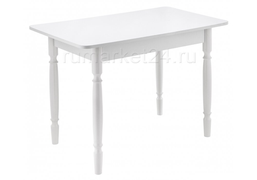 Мебель Woodville WD-4939 Стол деревянный кухонный, обеденный, для гостиной Вуди белый глянец 60*60*74 Белый