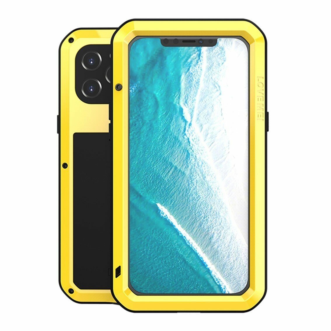 Гибридный чехол LOVE MEI для iPhone 12 Pro Max (желтый)