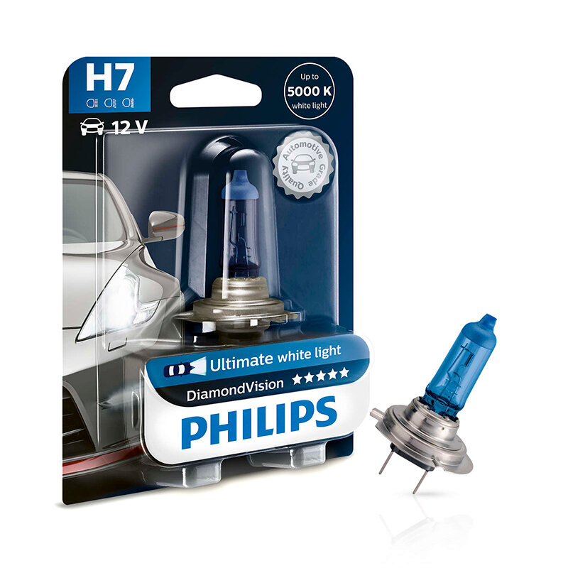 Лампа галогенная Philips DiamondVision H7 12V 55W PX26d, 1 шт. (блистер)