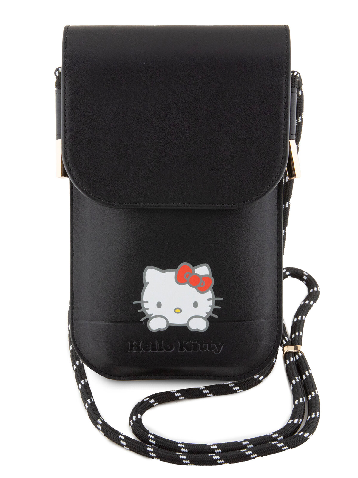 Hello Kitty для смартфонов сумка Wallet Phone Bag PU Smooth leather Dreaming Kitty with Cord Black