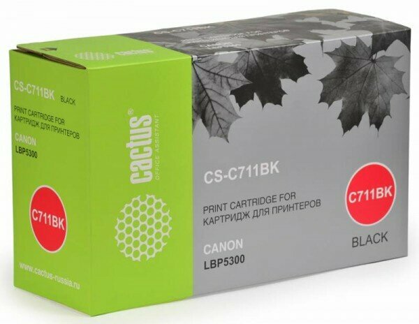 Тонер Картридж Cactus CS-C711BK черный для Canon LBP5300 (6000стр.) CS-C711BK