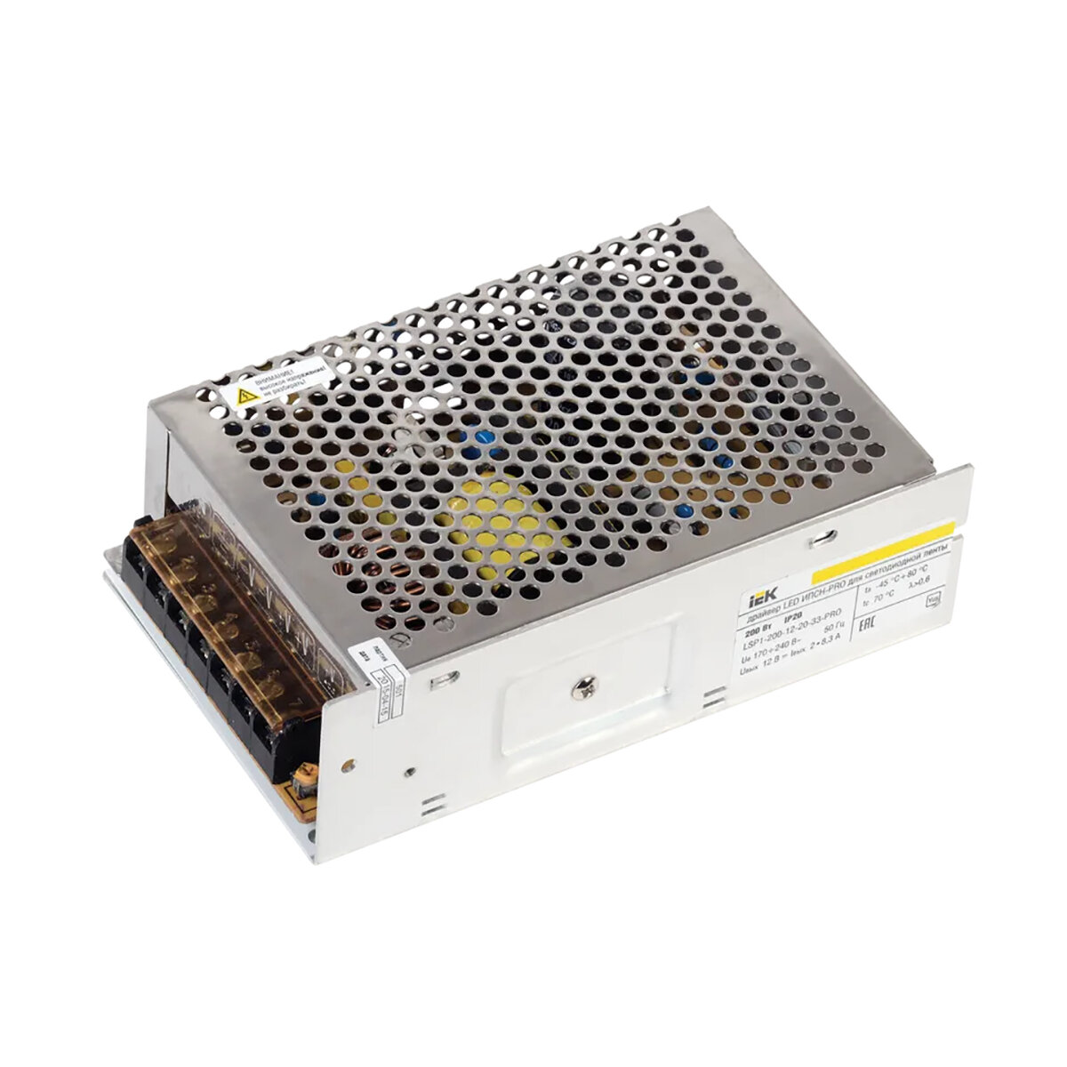 Драйвер (источник питания) IEK ипсн-pro, для светодиодной ленты 200 Вт, 12 B, блок-клеммы, IP20