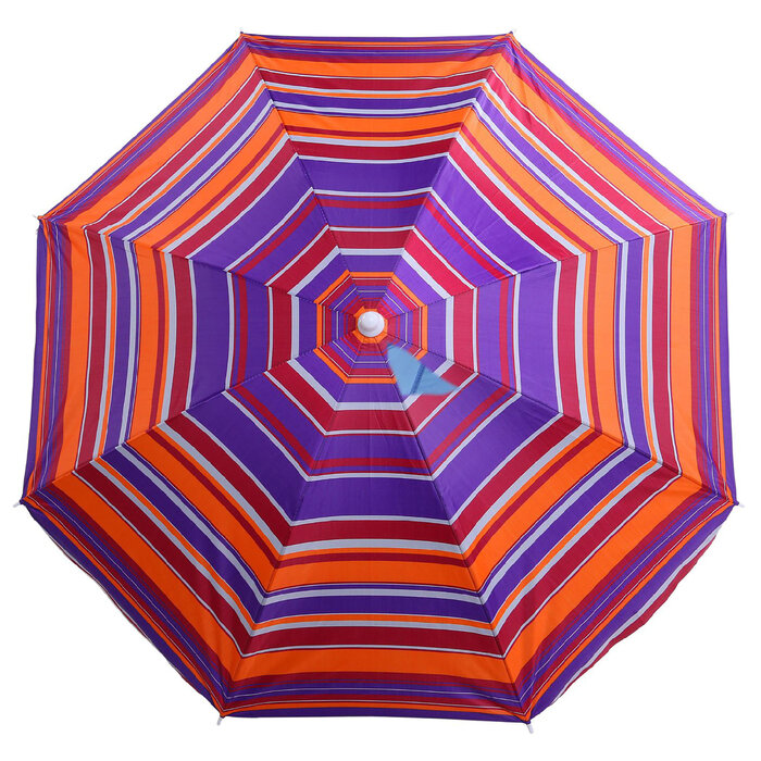 Зонт пляжный «Модерн» с механизмом наклона, серебряным покрытием, d=150 cм, h=170 см, цвета (микс цветов, 1шт) - фотография № 7