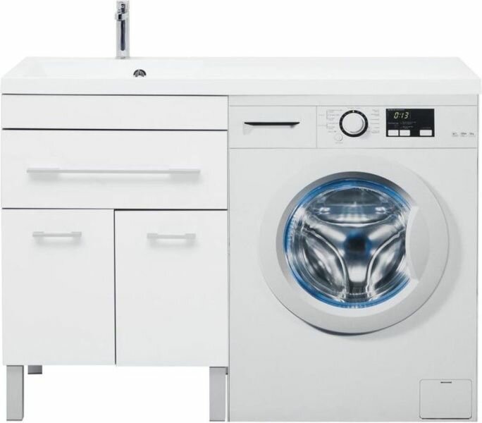 Тумба с раковиной Aquanet Верона 120 L белый (напольная, 1 ящик, 2 дверцы)