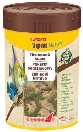 Sera корм для рыб основной в хлопьях VIPAN NATURE, крупные хлопья, 1000 мл, 210 г