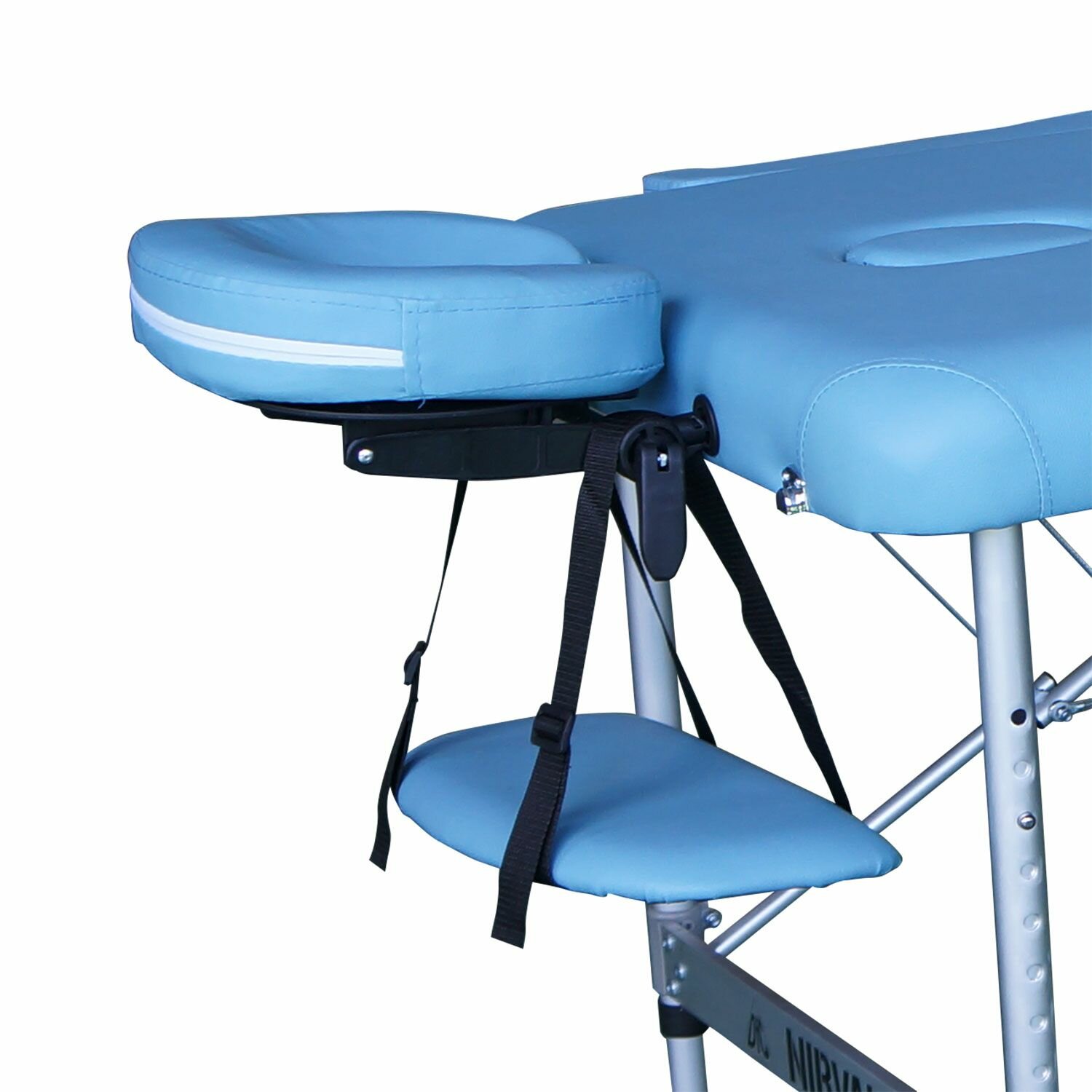 Массажный стол DFC NIRVANA, Elegant LUXE, 186х70х4 см, алюм. ножки, цвет светло-голубой (Lt.Blue) - фотография № 7