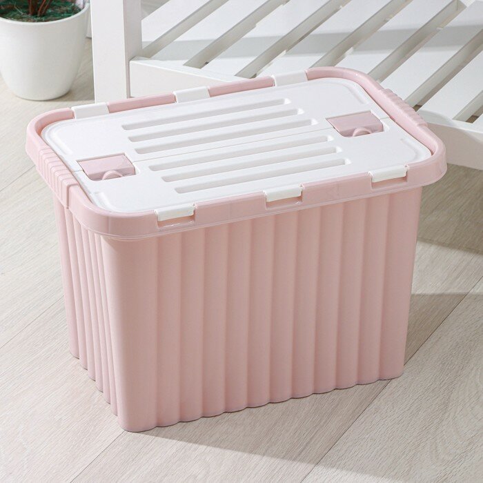 Ящик для хранения со створками «Сплит», 16 л, 25,5×38×25,5 см, цвет розовый - фотография № 2