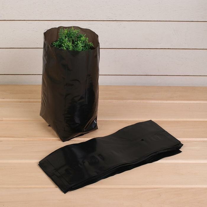 Пакет для рассады, 3 л, 11 × 30 см, полиэтилен толщиной 60 мкм, с перфорацией, чёрный, Greengo - фотография № 1