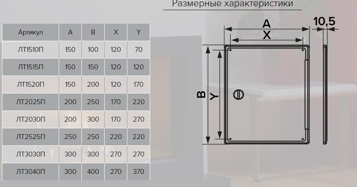 Люк-дверца накладной с замком 250х250 пластиковый - фотография № 5