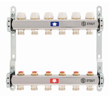 STOUT Коллектор из нержавеющей стали без расходомеров 9 вых.