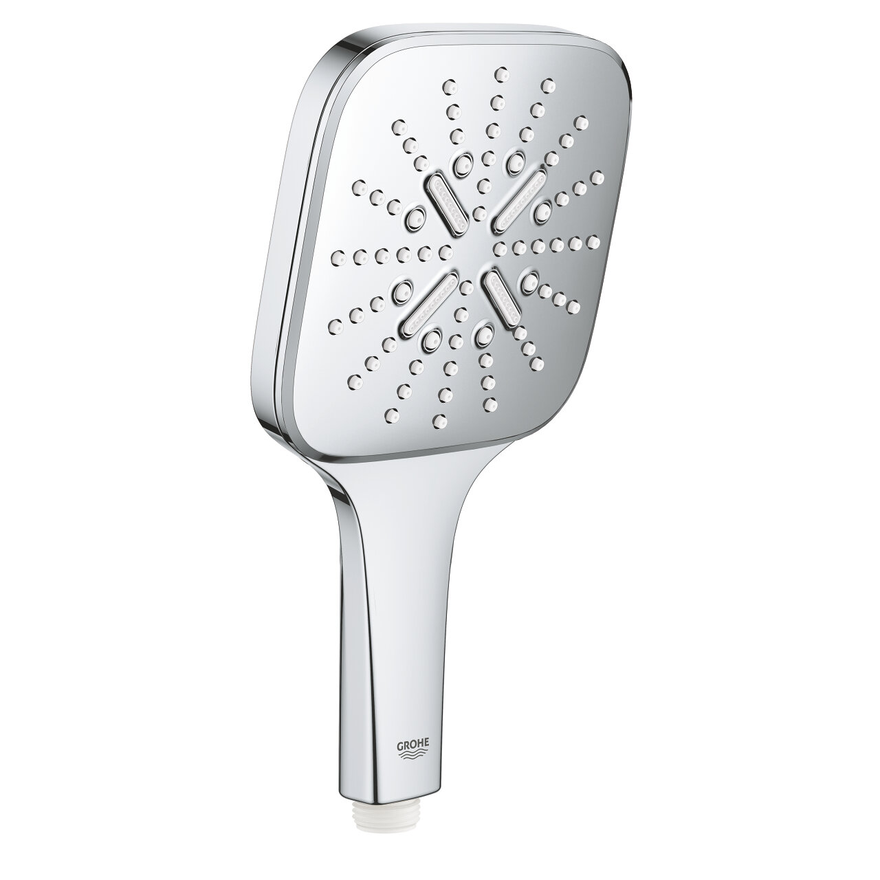 Ручной душ Grohe Rainshower SmartActive 130 Cube, 3 вида струи, EcoJoy, 9.5л/мин, квадратный, хром 26582000