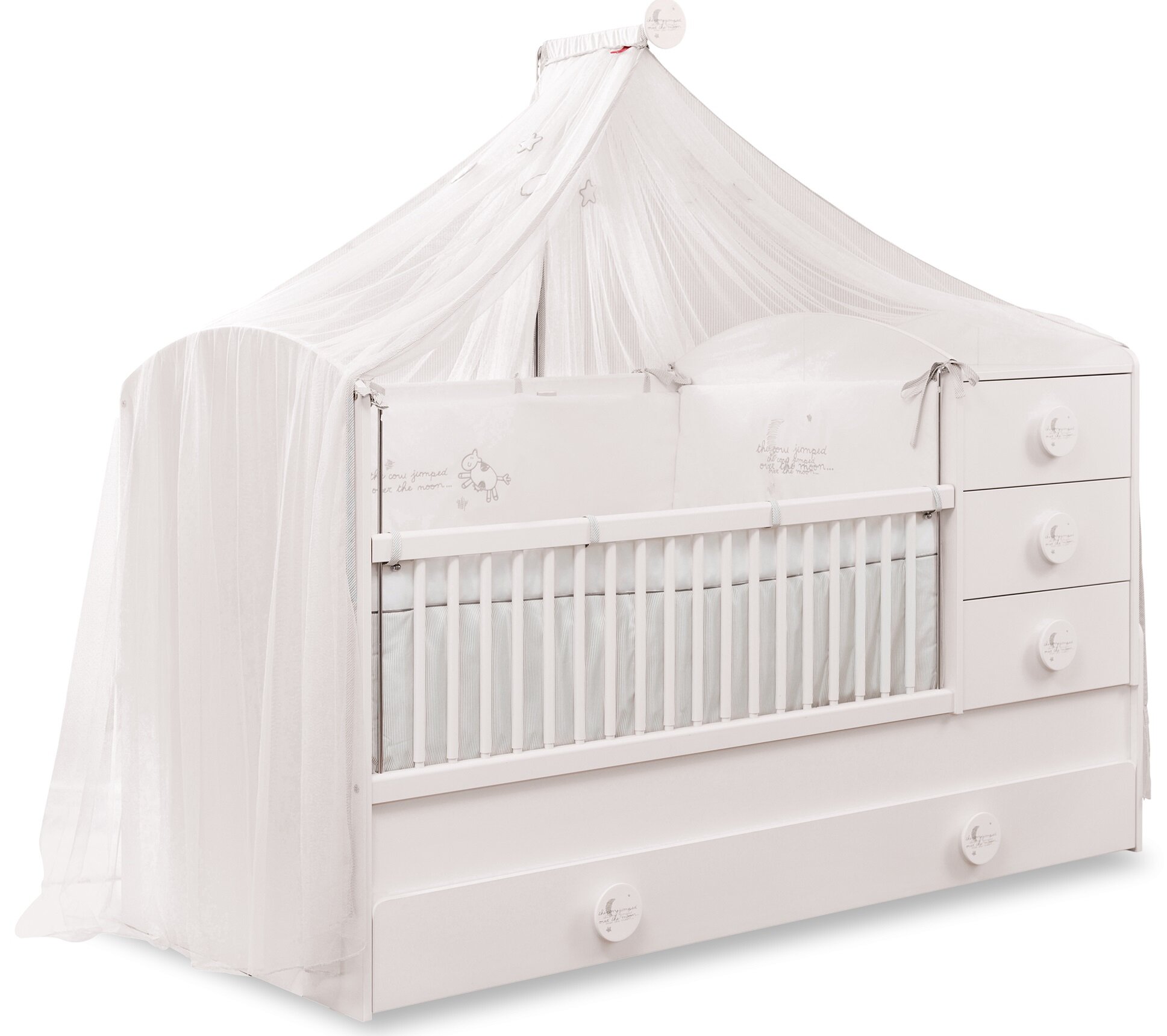 Кроватка трансформер Cilek Baby Cotton с выдвижным спальным местом