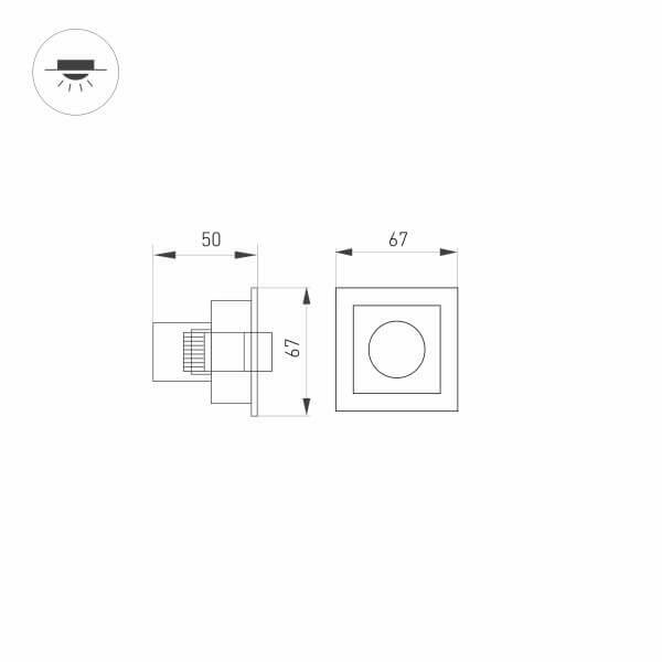 Arlight Встраиваемый светодиодный светильник Arlight MS-Orient-Built-Turn-TC-S67x67-3W Day4000 032220 - фотография № 2