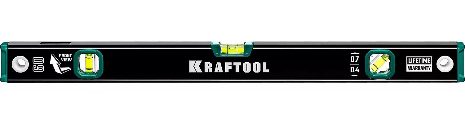 Уровень строительный Kraftool 600мм, 180/90/45, коробчатый, 3 глазка, зеркальный, фрезерованный