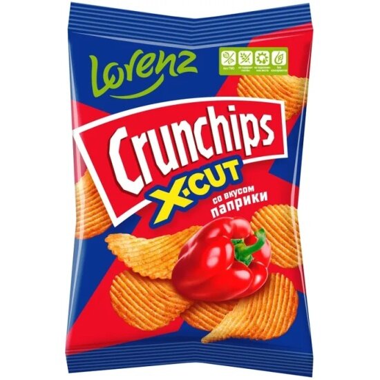 Чипсы Lorenz Crunсhips X-Cut cо вкусом паприки 70 г