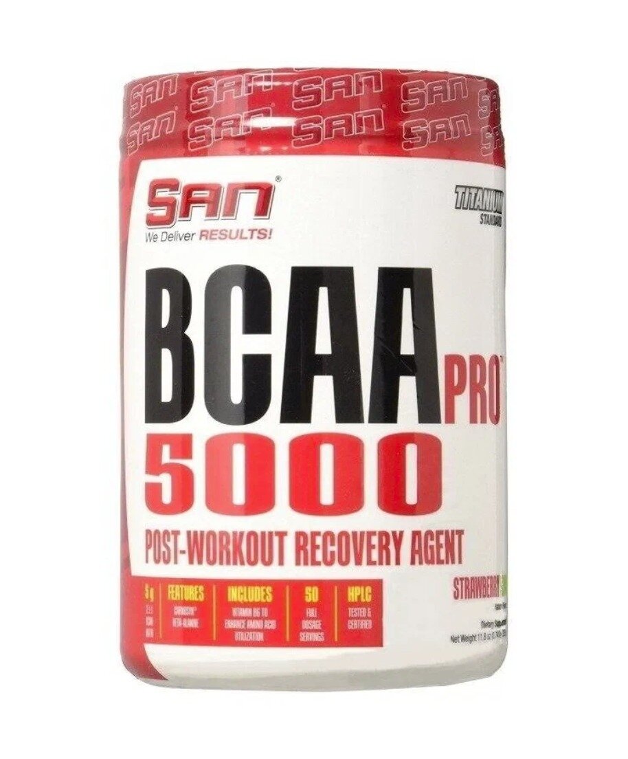 Аминокислотный комплекс S.A.N. BCAA-Pro 5000, клубника-киви, 345 гр.