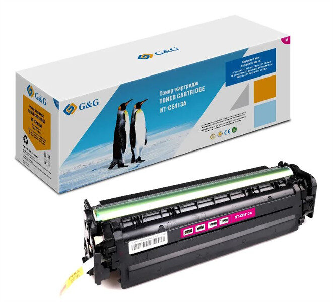 Cartridge G&G 305A для HP CLJ M351/M375/M451/M475, with chip (2600), пурпурный (замена CE413A)