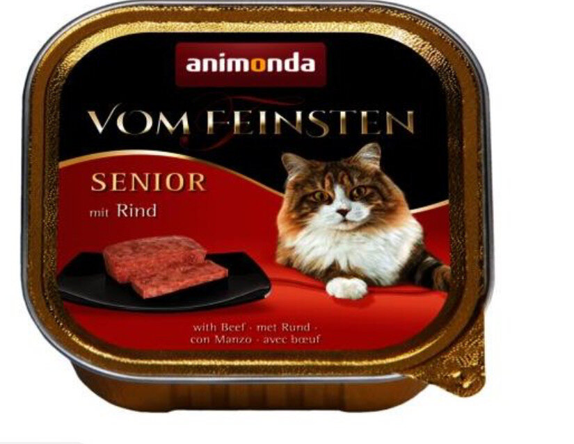 Влажный корм для пожилых кошек Animonda Vom Feinsten, беззерновой, с говядиной 32шт.×1уп.×100 г (паштет)