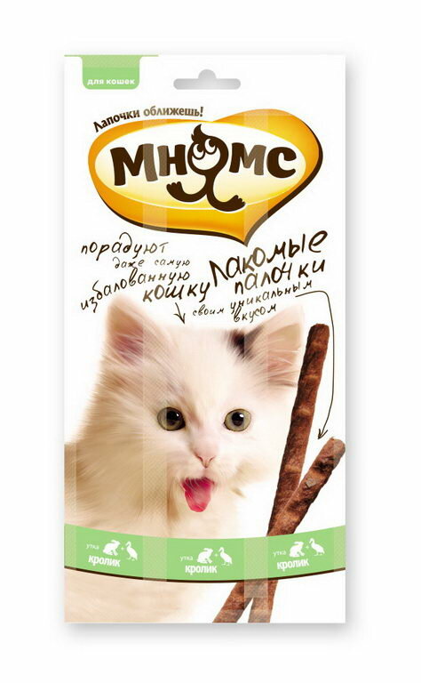 фото Мнямс Pro Pet Лакомые палочки с уткой и кроликом д/кошек 13,5см 3*5г