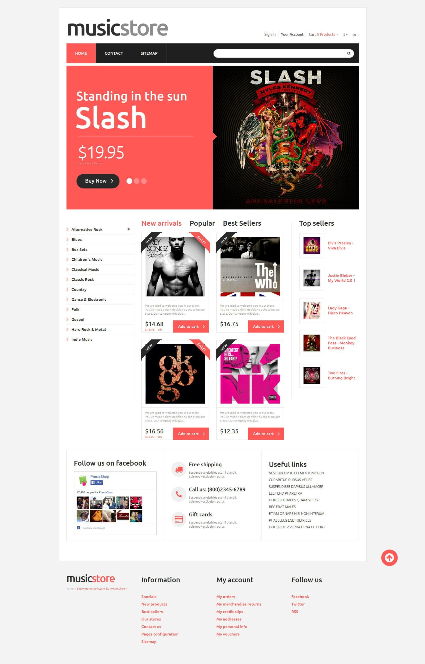 All Tastes Music Тема PrestaShop