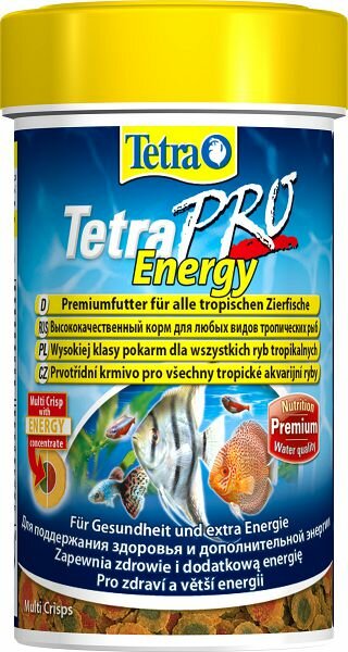 Tetra TetraPro Energy Crisps специалный энергетический корм для всех видов аквариумных рыб, чипсы 100 мл