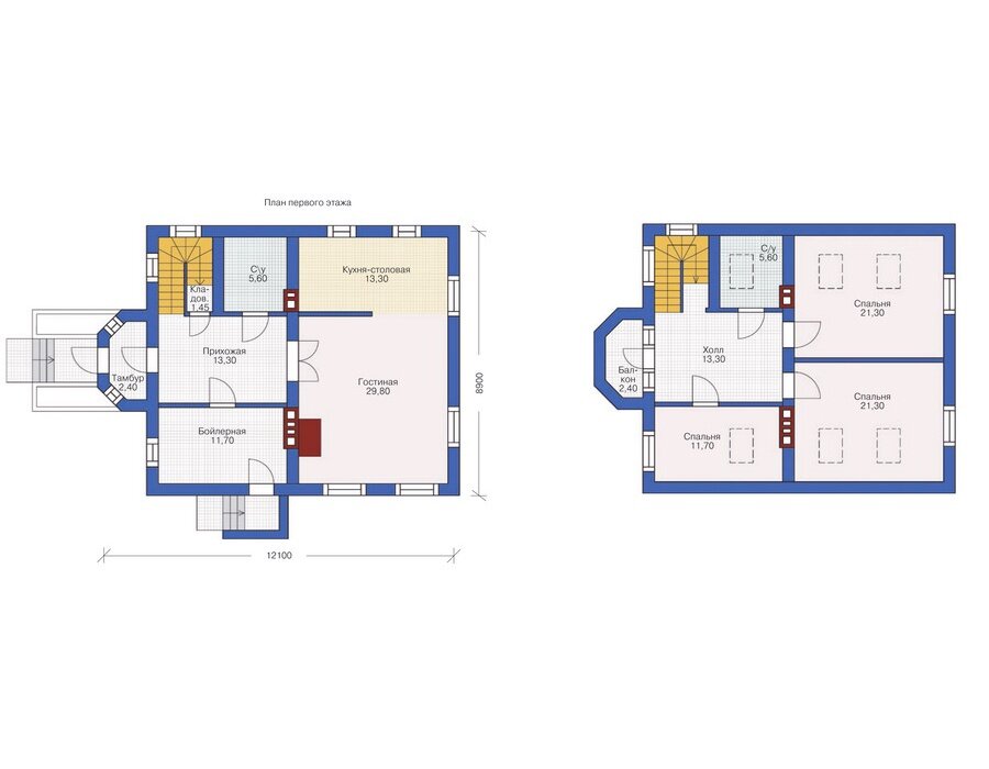 Проект дома Plans-53-40 (153 кв.м, газобетон 400мм) - фотография № 3