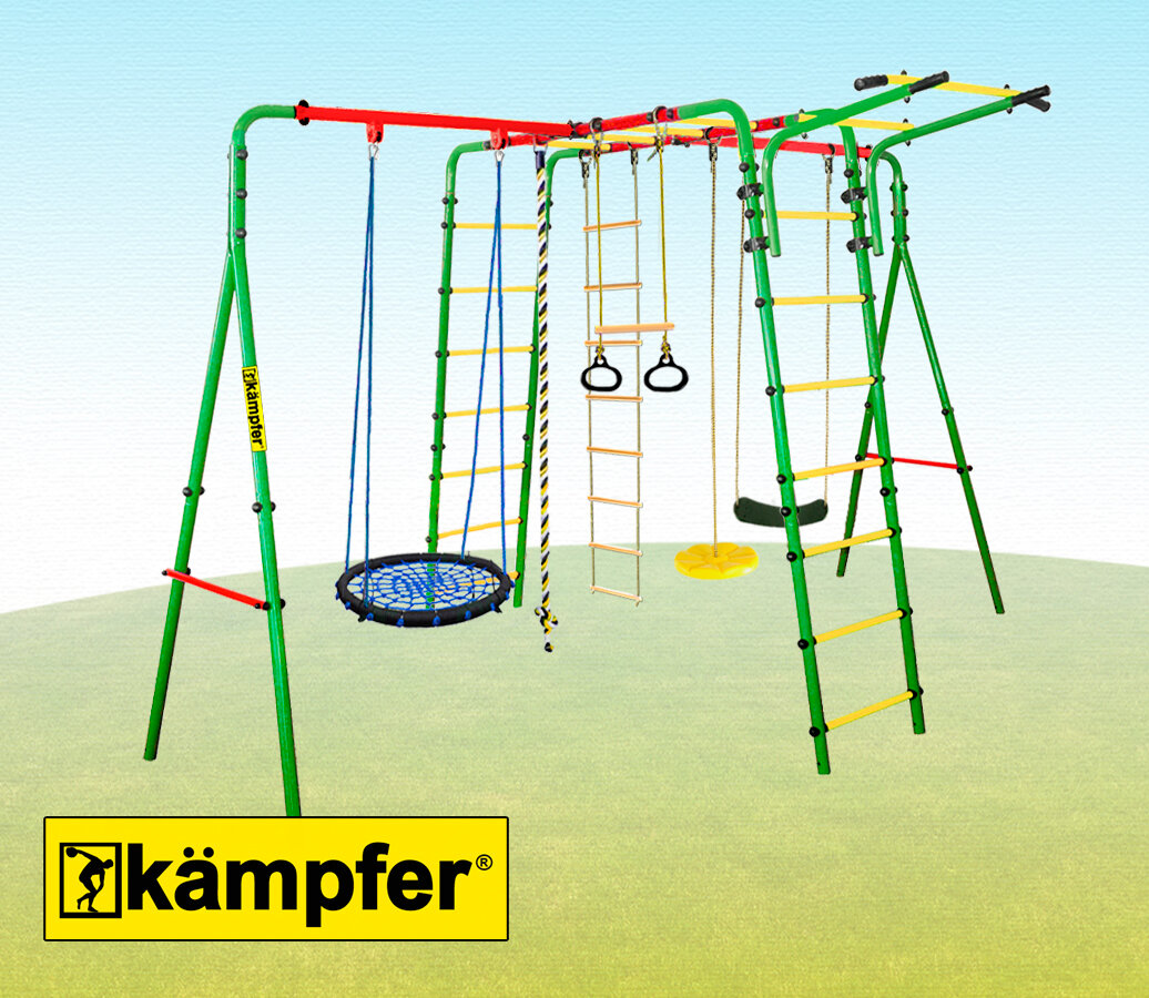 Спортивно-игровой комплекс Kampfer Wunder гнездо среднее, синий/зеленый